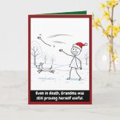 Carte de Noël drôle de stickman (Fleur jaune)
