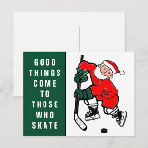 Carte de Noël drôle de vacances de hockey
