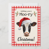 Carte de Noël drôle de vache Joyeux Noël (Devant)