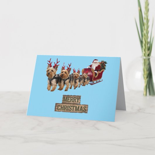 Carte de Noël drôle de Yorkie (Devant)