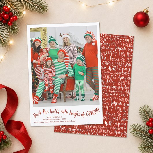 Carte de Noël drôle Deck The Halls