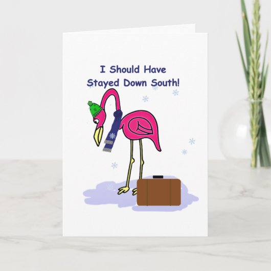 Carte de Noël drôle Devrait rester dans le Sud (Devant)