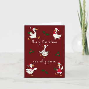 Carte de Noël drôle d'oie de Noël Goosmas