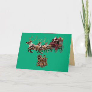 Carte de Noël drôle du Père Noël du Far West