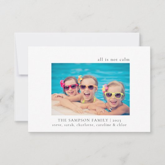 Carte de Noël drôle en famille Tout n'est pas calm (Devant)