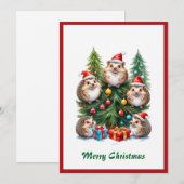 Carte de Noël drôle et mignonne à l'aquarelle de S (Devant / Derrière)