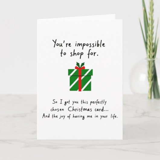Carte de Noël drôle Impossible à acheter pour (Devant)