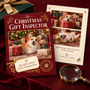 Carte de Noël drôle Inspecteur des Cadeaux Photo d