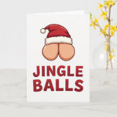Carte de Noël drôle Jingle Balls (Fleur jaune)