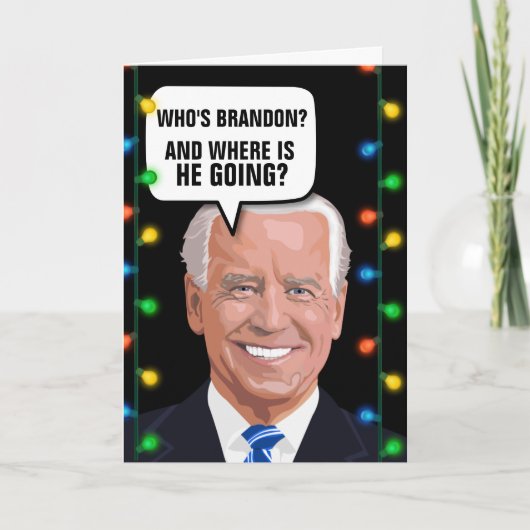 CARTE DE NOËL DRÔLE JOE BIDEN LET'S GO BRANDON (Devant)