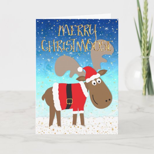Carte de Noël drôle - Joyeux Christmoose (Devant)