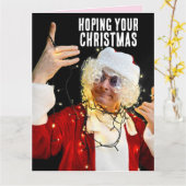 CARTE DE NOËL DRÔLE "LIT!" PÈRE NOËL GRAND (Fleur jaune)