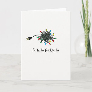 Carte de Noël drôle Lumières emmêlées Fa La La Fri