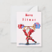 Carte de Noël drôle Père Noël bodybuilder avec des (Dos)