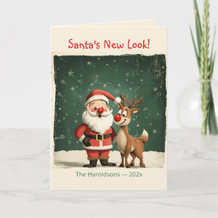 Carte de Noël drôle Père Noël et Reindeer