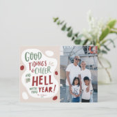 Carte de Noël drôle, Photo d'une année d'enfer (Debout devant)