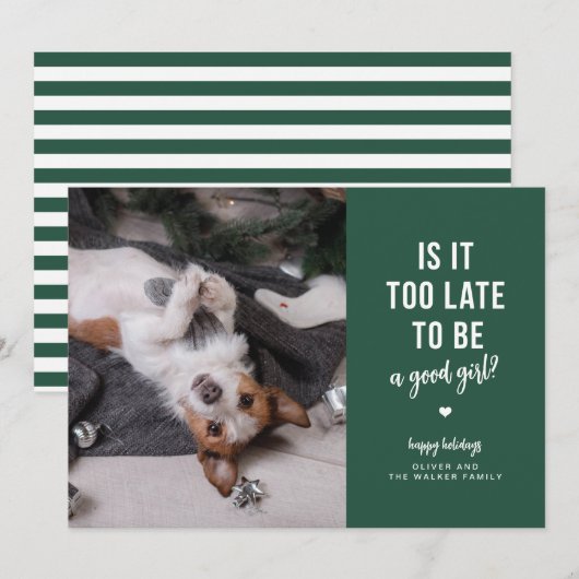 Carte de Noël drôle pour animaux de compagnie pour (Devant / Derrière)