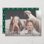 Carte de Noël drôle pour enfants Naughty or Nice-i (Devant / Derrière)