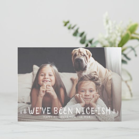 Carte de Noël drôle pour enfants Naughty or Nice-i (Debout devant)