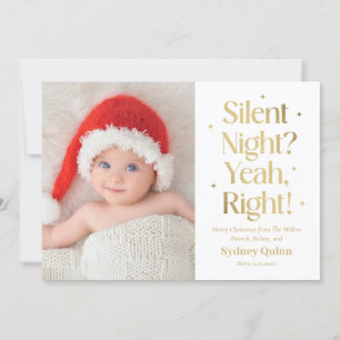Carte de Noël drôle pour nouveau bébé Silent Night