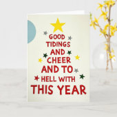 Carte de Noël Drôle Visse Cette Année (Fleur jaune)