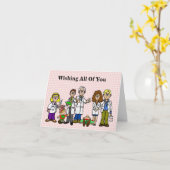 Carte de Noël Drôles Médecins avec Elfes (Fleur jaune)