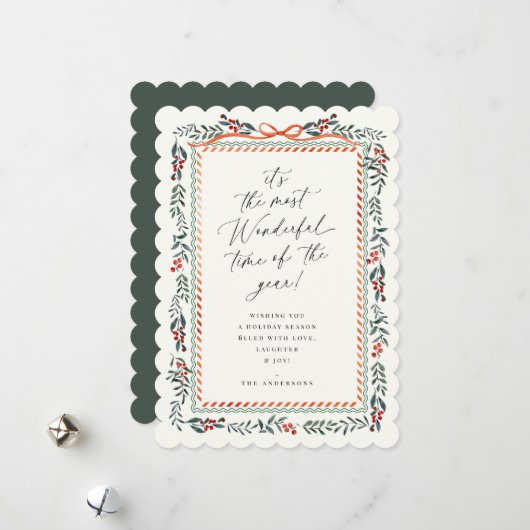 Carte de Noël du cadre de fête (Devant/Arrière en situation)