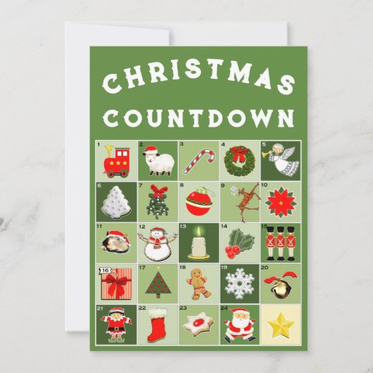 Carte de Noël du calendrier de l'arrivée (Devant)