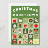 Carte de Noël du calendrier de l'arrivée (Devant / Derrière)