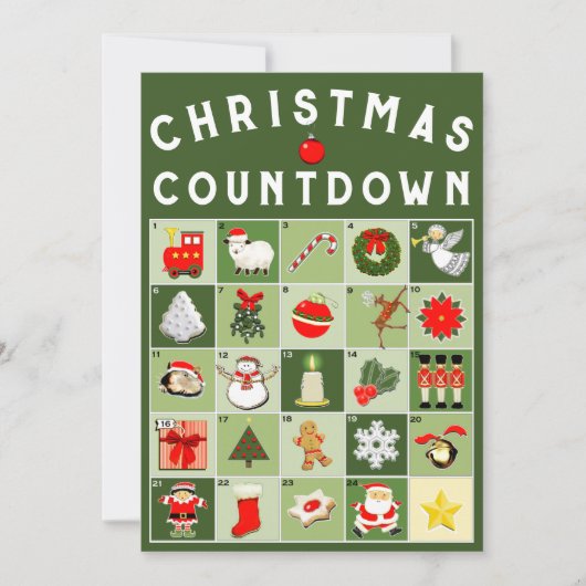 Carte de Noël du calendrier de l'arrivée (Devant)