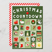 Carte de Noël du calendrier de l'arrivée (Devant / Derrière)