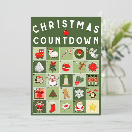 Carte de Noël du calendrier de l'arrivée (Debout devant)