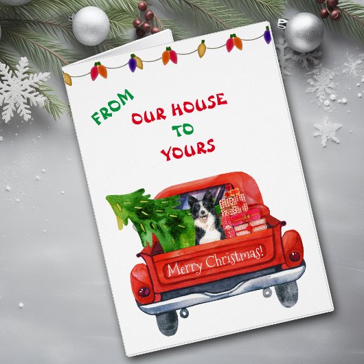 Carte de Noël du camion de la ferme Collie