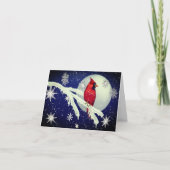 Carte de Noël du cardinal forestier enchanté (Devant)