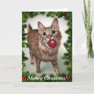 Carte de Noël du chat