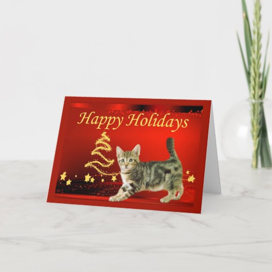 Carte de Noël du chat (Devant)
