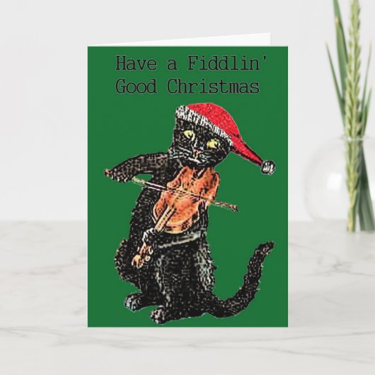 Carte de Noël du chat Fiddle (Devant)