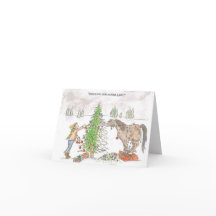 Carte de Noël du cheval