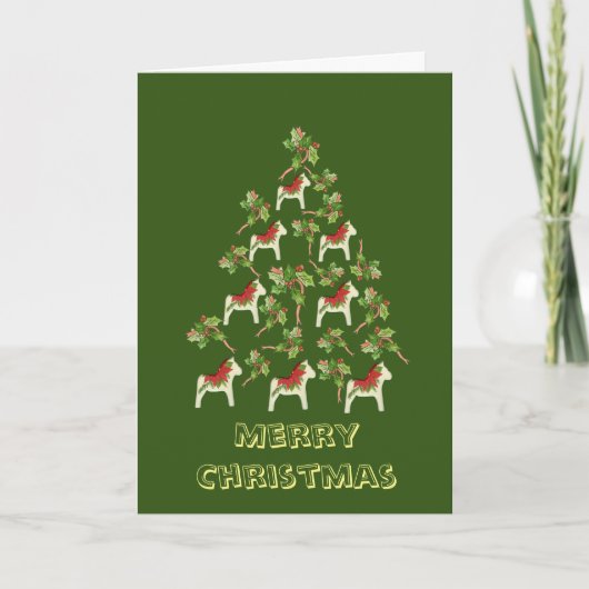 Carte de Noël du Cheval de Dala blanc (Devant)