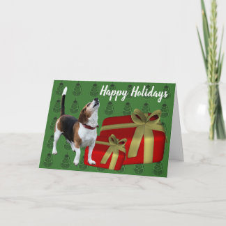 Carte de Noël du chien Beagle mignonne