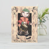 Carte de Noël du garçon batteur (Debout devant)