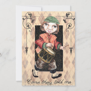 Carte de Noël du garçon batteur