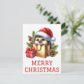 Carte de Noël du joli hérisson (Debout devant)
