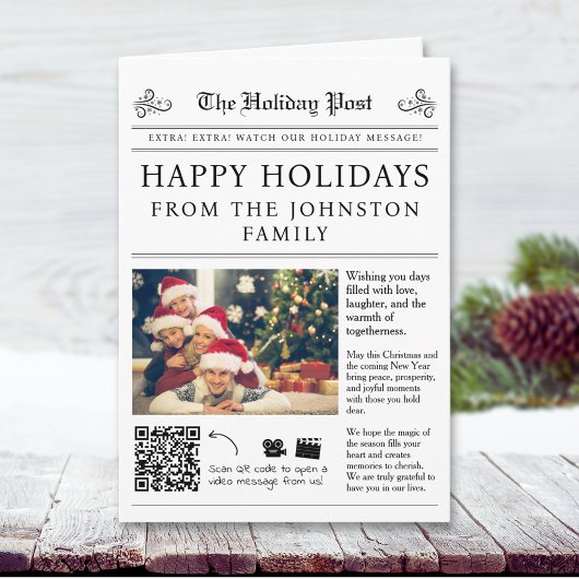 Carte de Noël du journal QR Code
