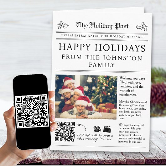 Carte de Noël du journal QR Code