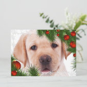 Carte de Noël du Laboratoire Jaune - Chien adorabl (Debout devant)