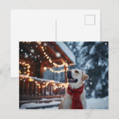 Carte de Noël du Labrador d'hiver (Devant / Derrière)
