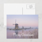 Carte de noël du lever du soleil et des moulins à  (Devant / Derrière)