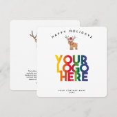 Carte de Noël du Logo d'affaires de Holiday Cute R (Devant / Derrière)