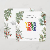 Carte de Noël du logo d'affaires de Holiday Pine C (Devant / Derrière)